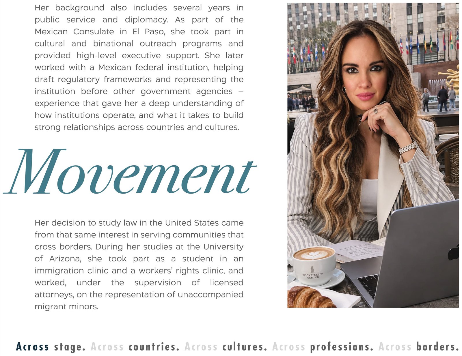 Karina Bugarini's background in diplomacy and public service